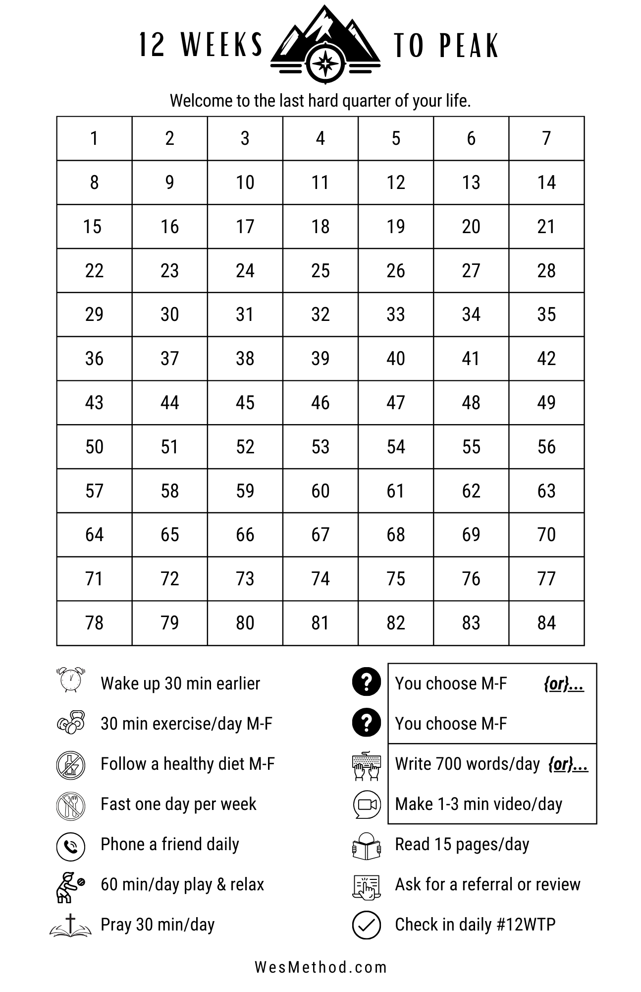 84-Day Calendar Preview